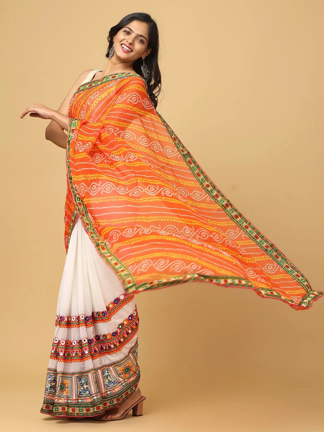 Royal Katchi Embroidery Festive Wear Saree