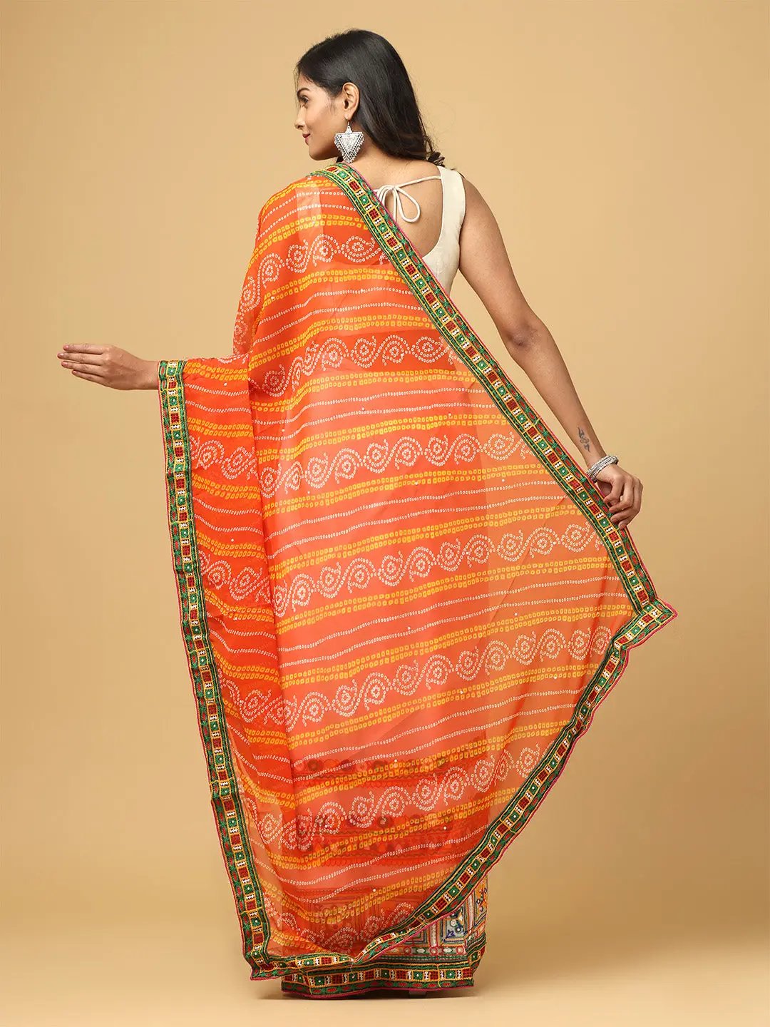 Royal Katchi Embroidery Festive Wear Saree