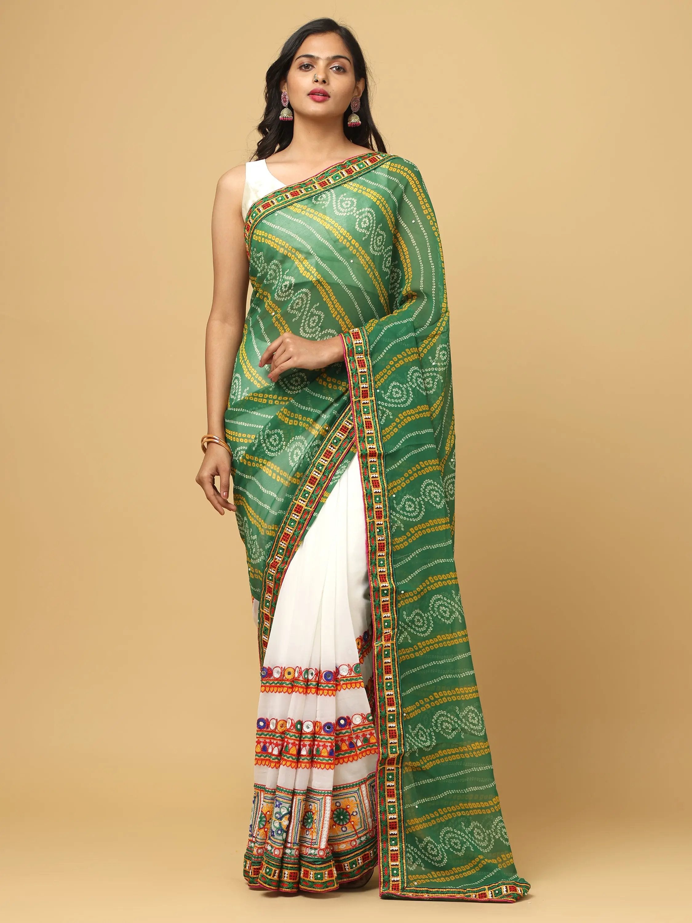 Royal Katchi Embroidery Festive Wear Saree