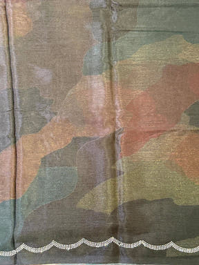 Opulent Freehand Abstract Chinnon Saree