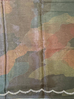 Opulent Freehand Abstract Chinnon Saree