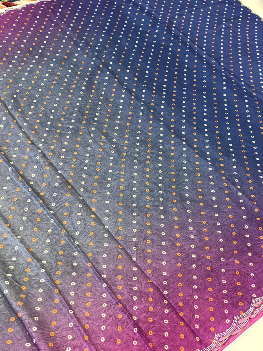Artistic Chiffon Bandhej Print Saree
