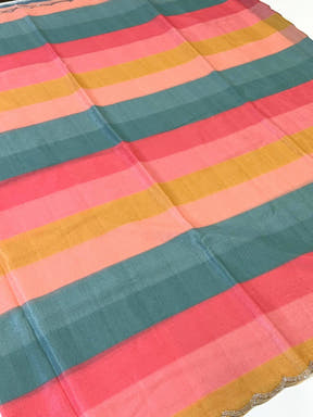 Radiant Soft Chiffon Striped Print Saree
