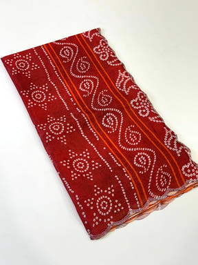 Vibrant Chiffon Bandhej Swarovski Saree