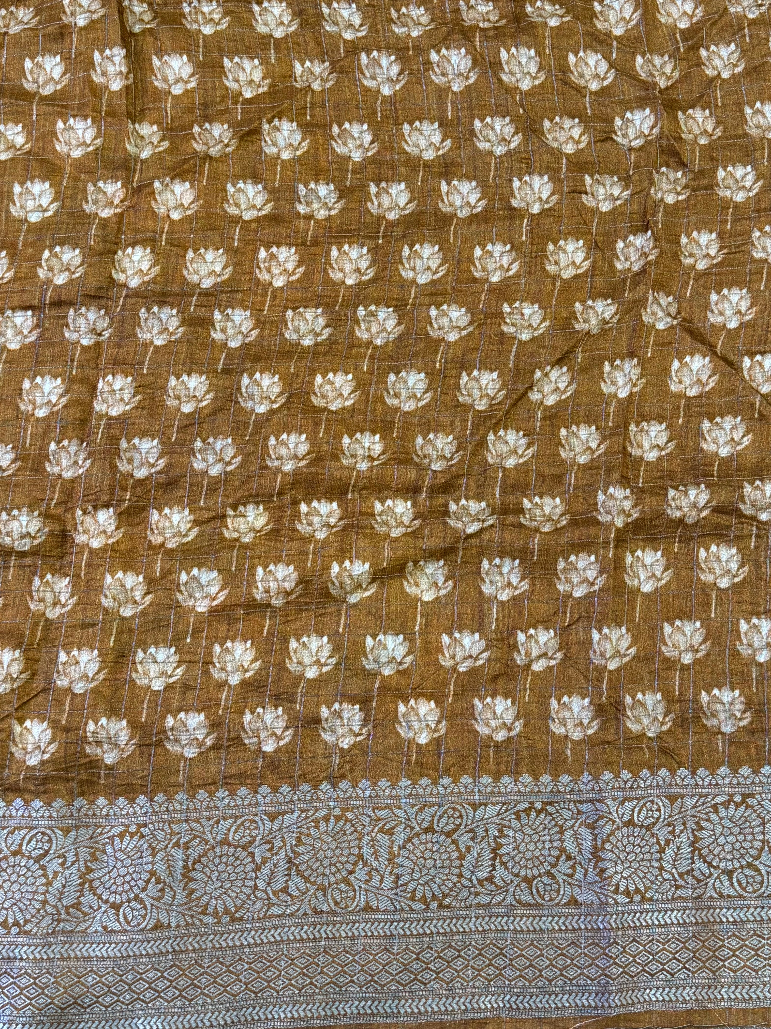 Artful Kalamkari Block Print Viscose Saree
