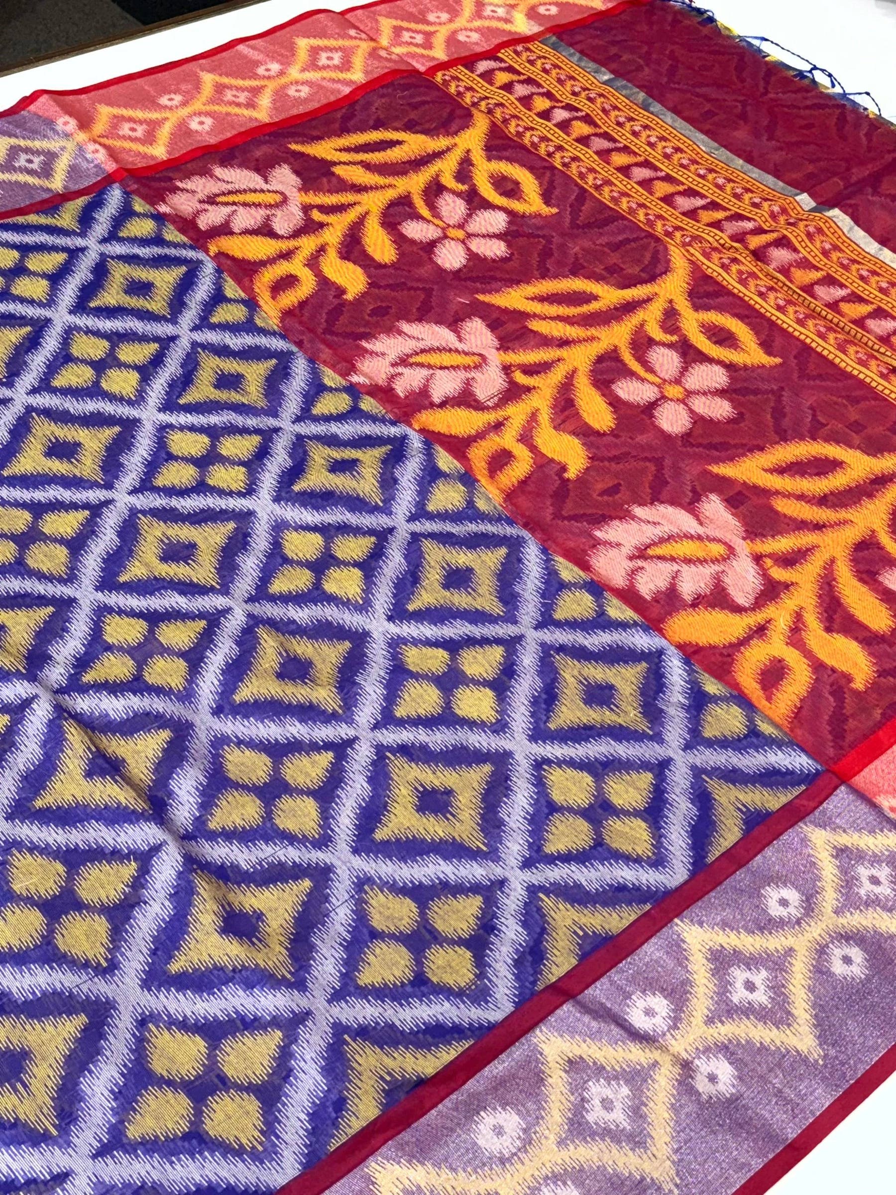Radiant Purple Chanderi Ikkat Saree