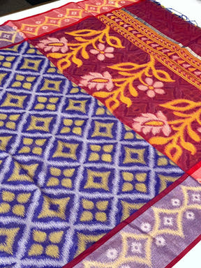Radiant Purple Chanderi Ikkat Saree