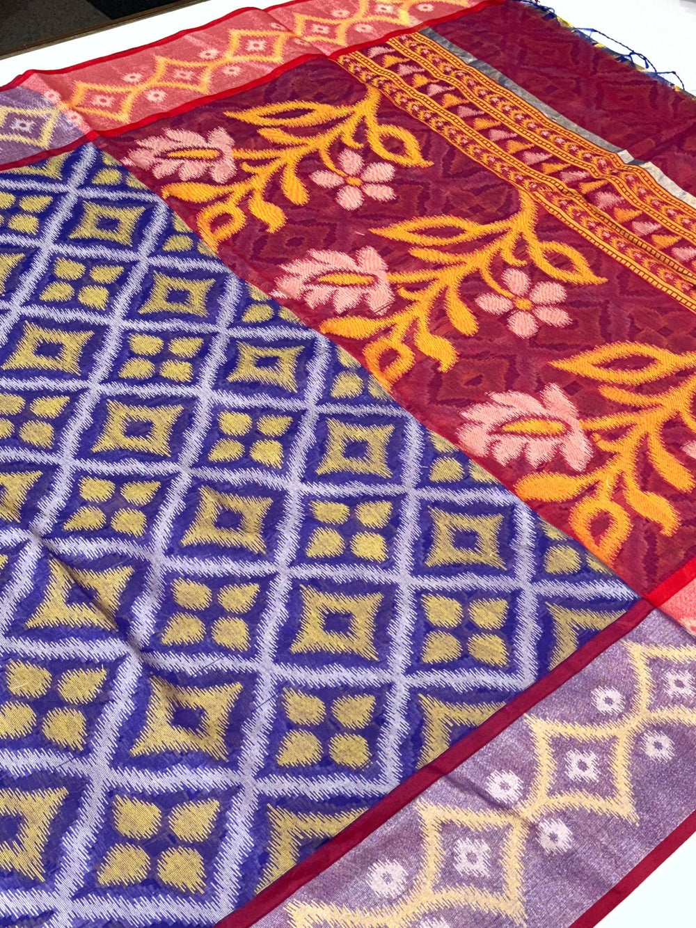 Radiant Purple Chanderi Ikkat Saree