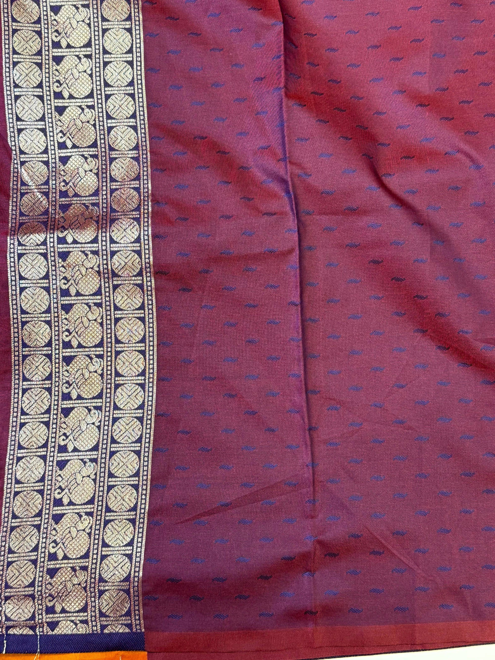Fenta Orange Gadwal Pattu Saree
