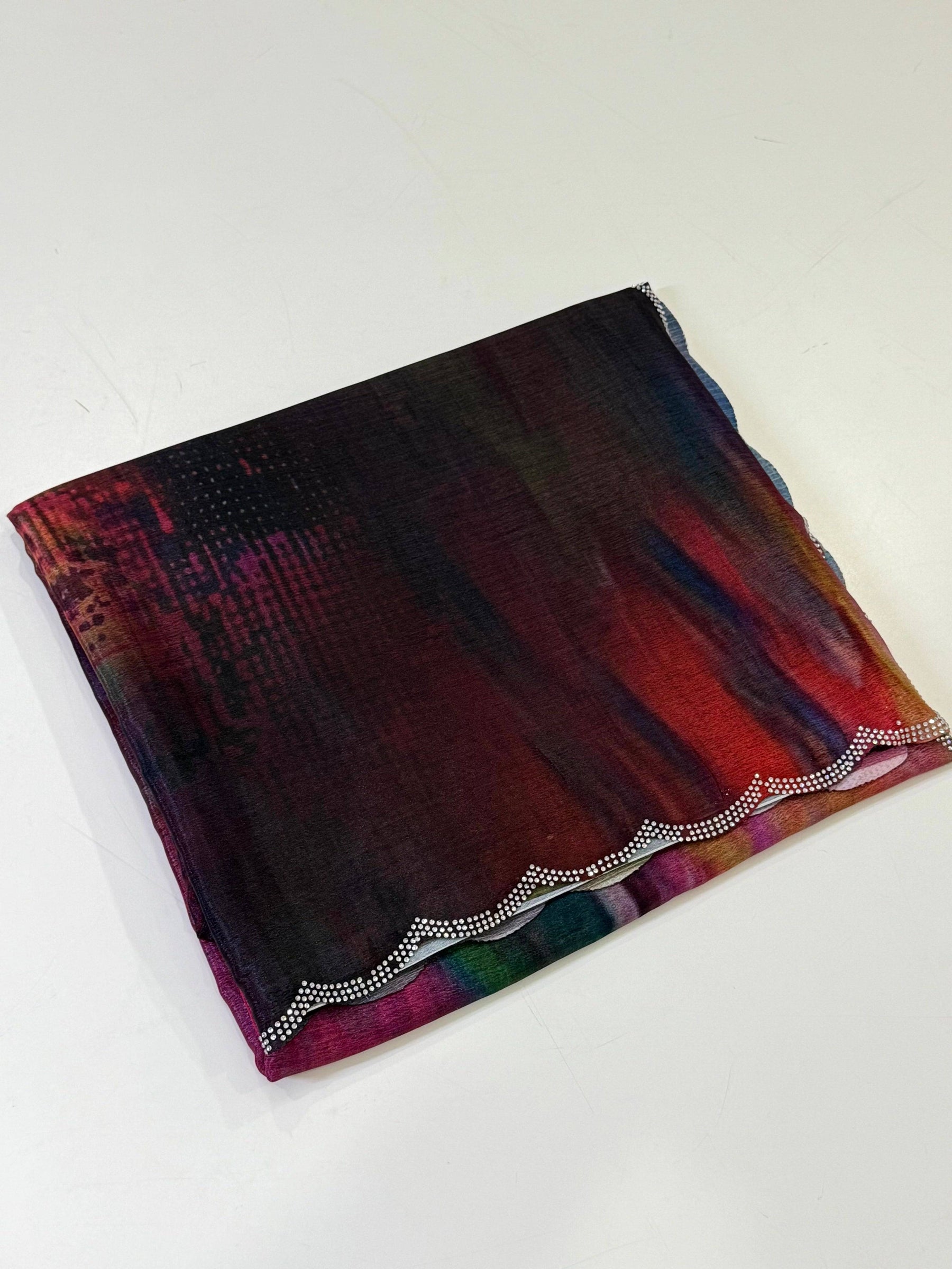 Regal Freehand Abstract Chinnon Saree