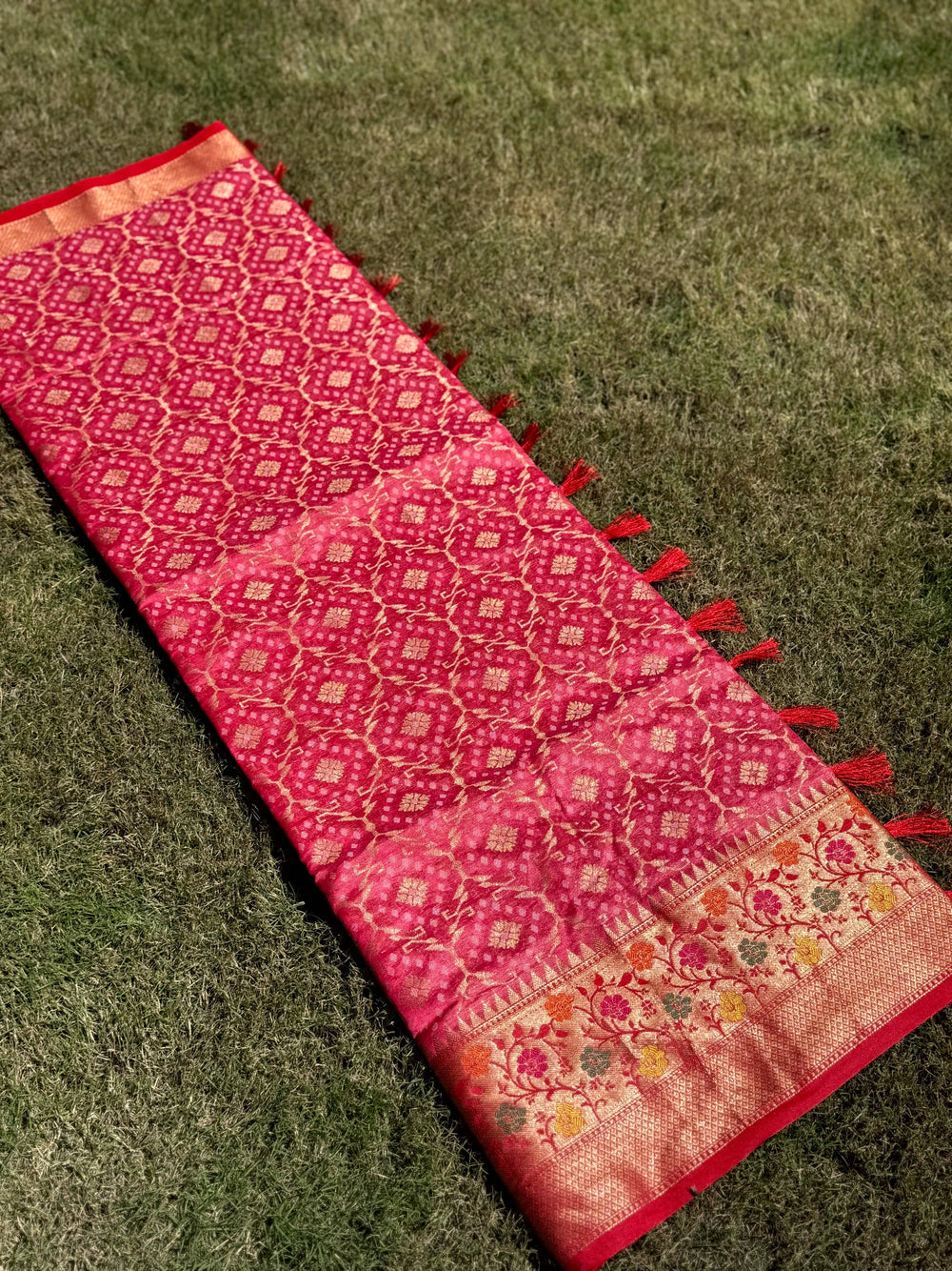 Pink Banarasi Minakari Katan Silk Saree