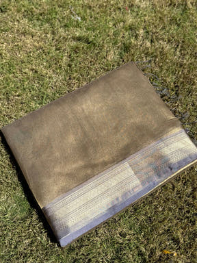 Elegant Lavender Gold Zari Tissue Saree