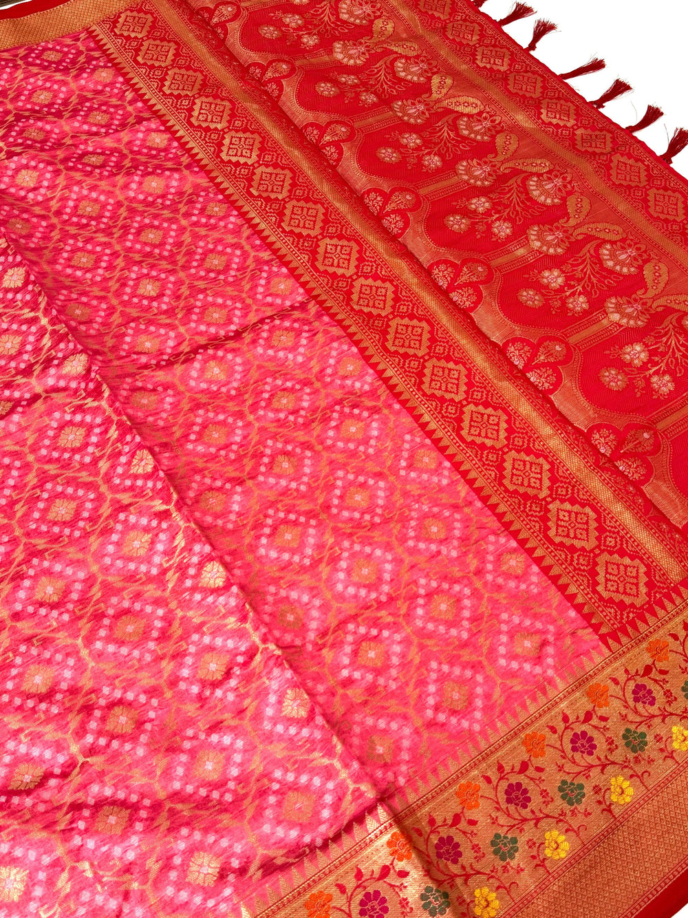 Pink Banarasi Minakari Katan Silk Saree
