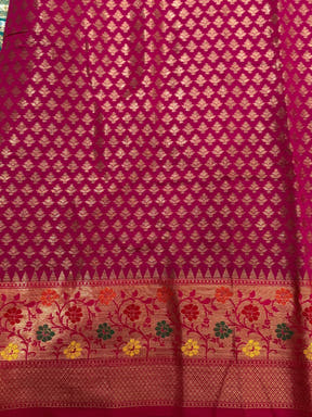Rama Banarasi Minakari Katan Silk Saree