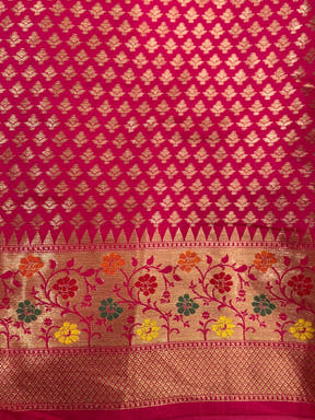 Baby Pink Banarasi Minakari Katan Silk Saree