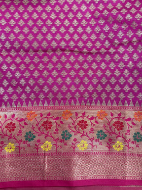 Green Banarasi Minakari Katan Silk Saree