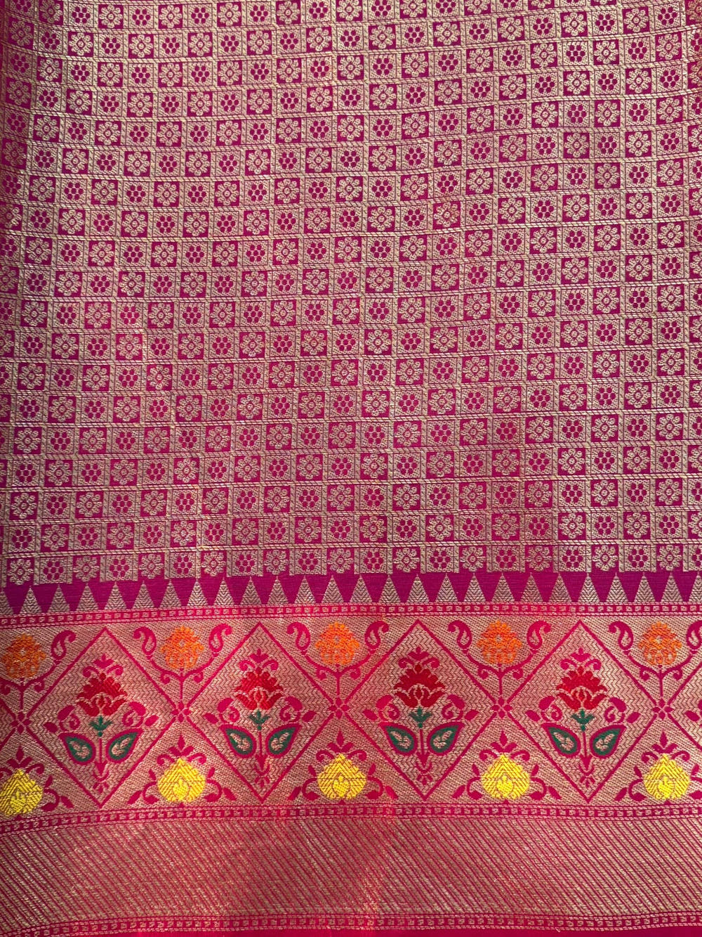 Green Banarasi Lehriya Katan Silk Saree