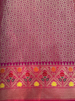 Green Banarasi Lehriya Katan Silk Saree