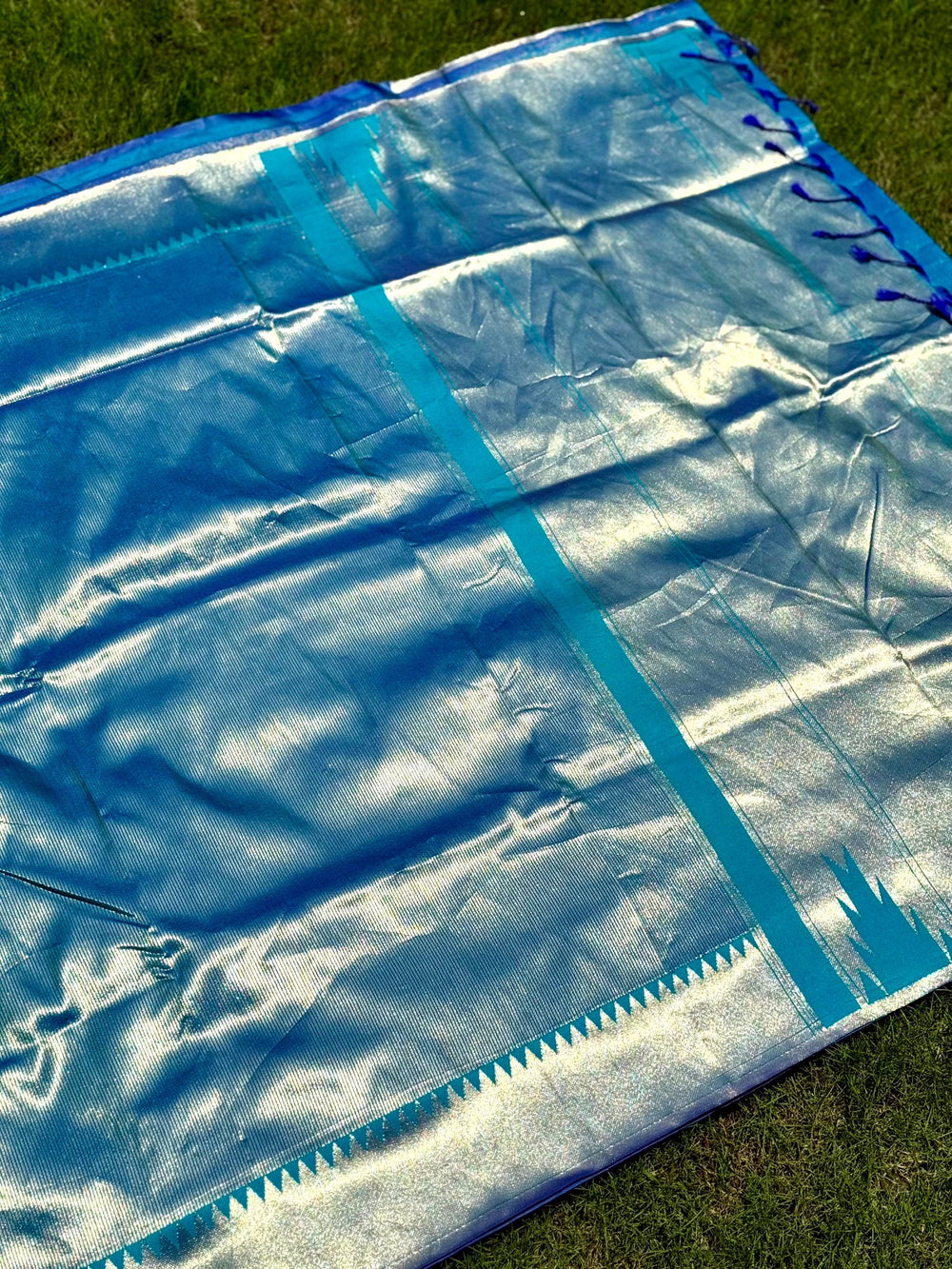 Blue Zari Tissue Kanjivaram Silk Saree