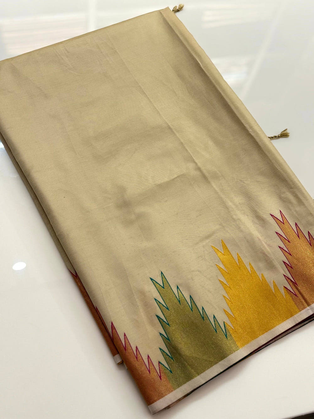 Chiku Copper Radiance Katan Silk Saree