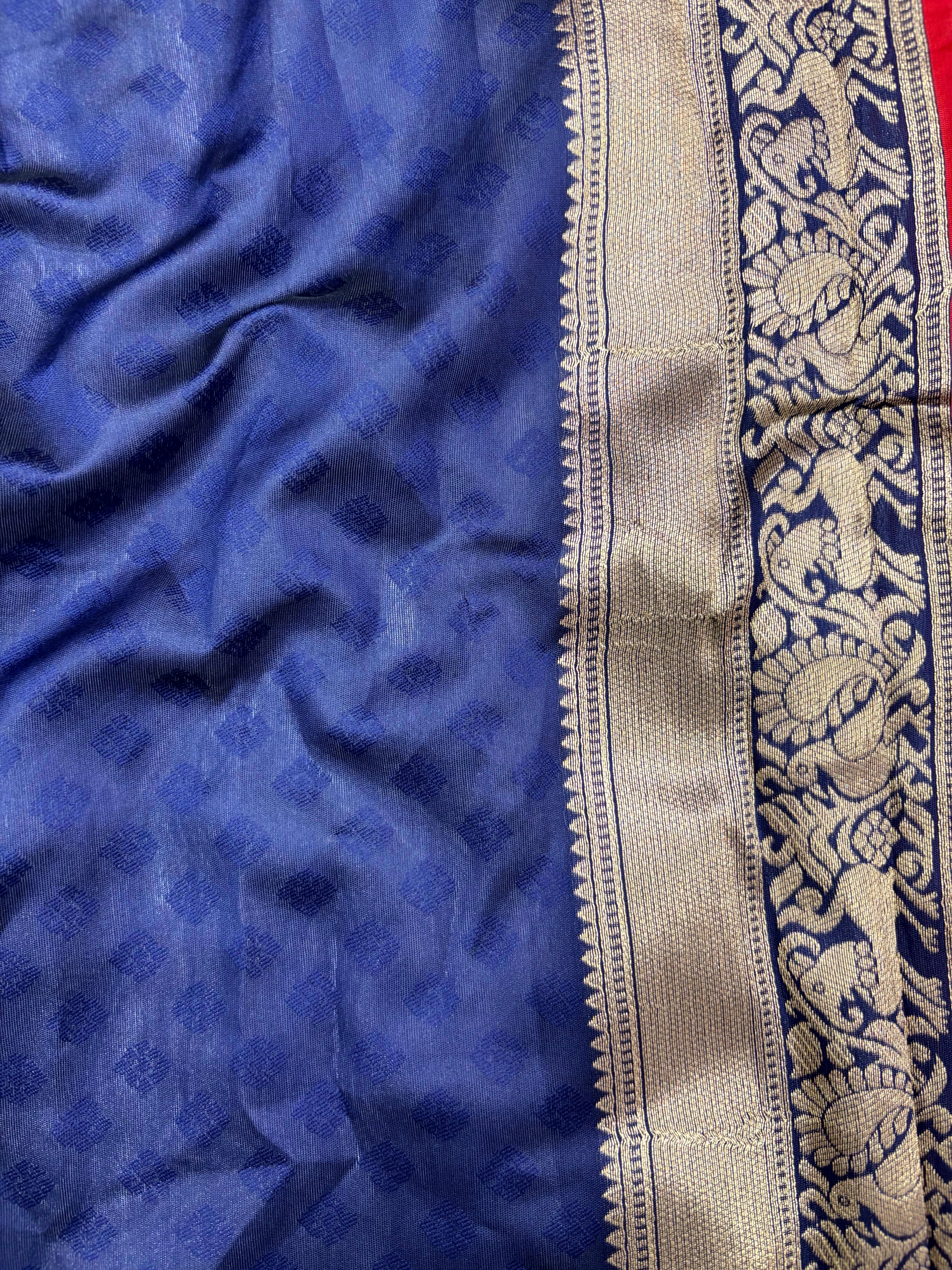 Rose Red Woven Design Banarasi Saree