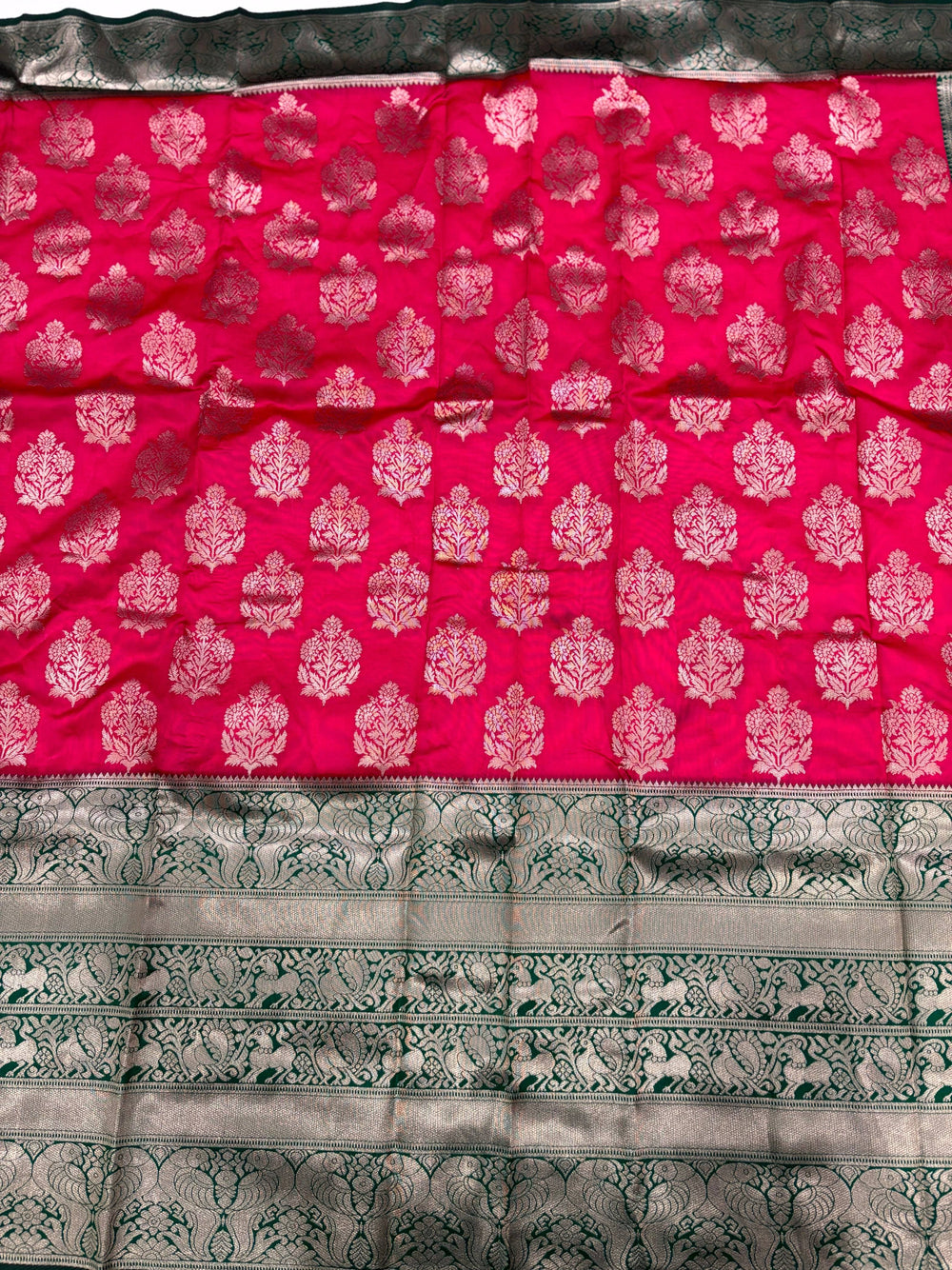 Magenta Pink Woven Design Banarasi Saree