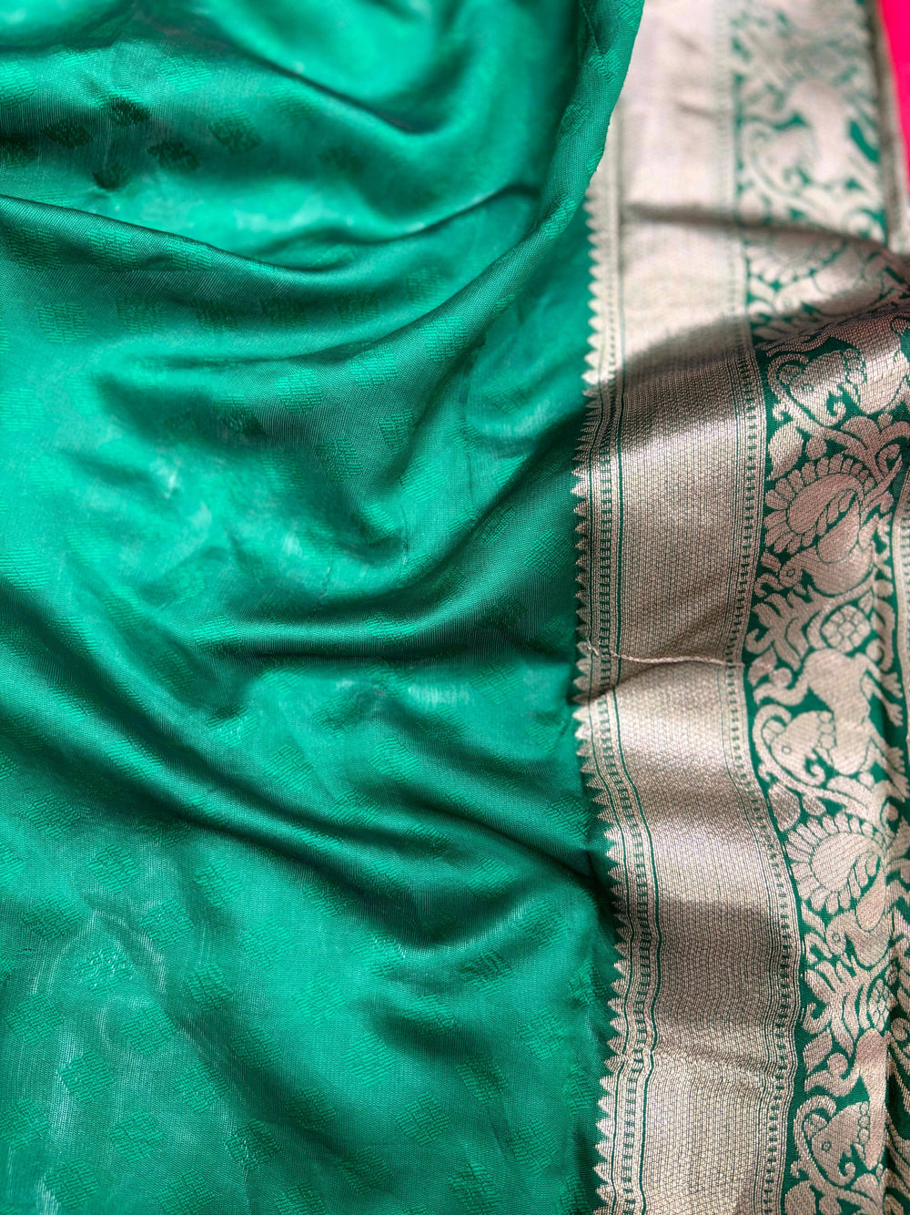 Magenta Pink Woven Design Banarasi Saree