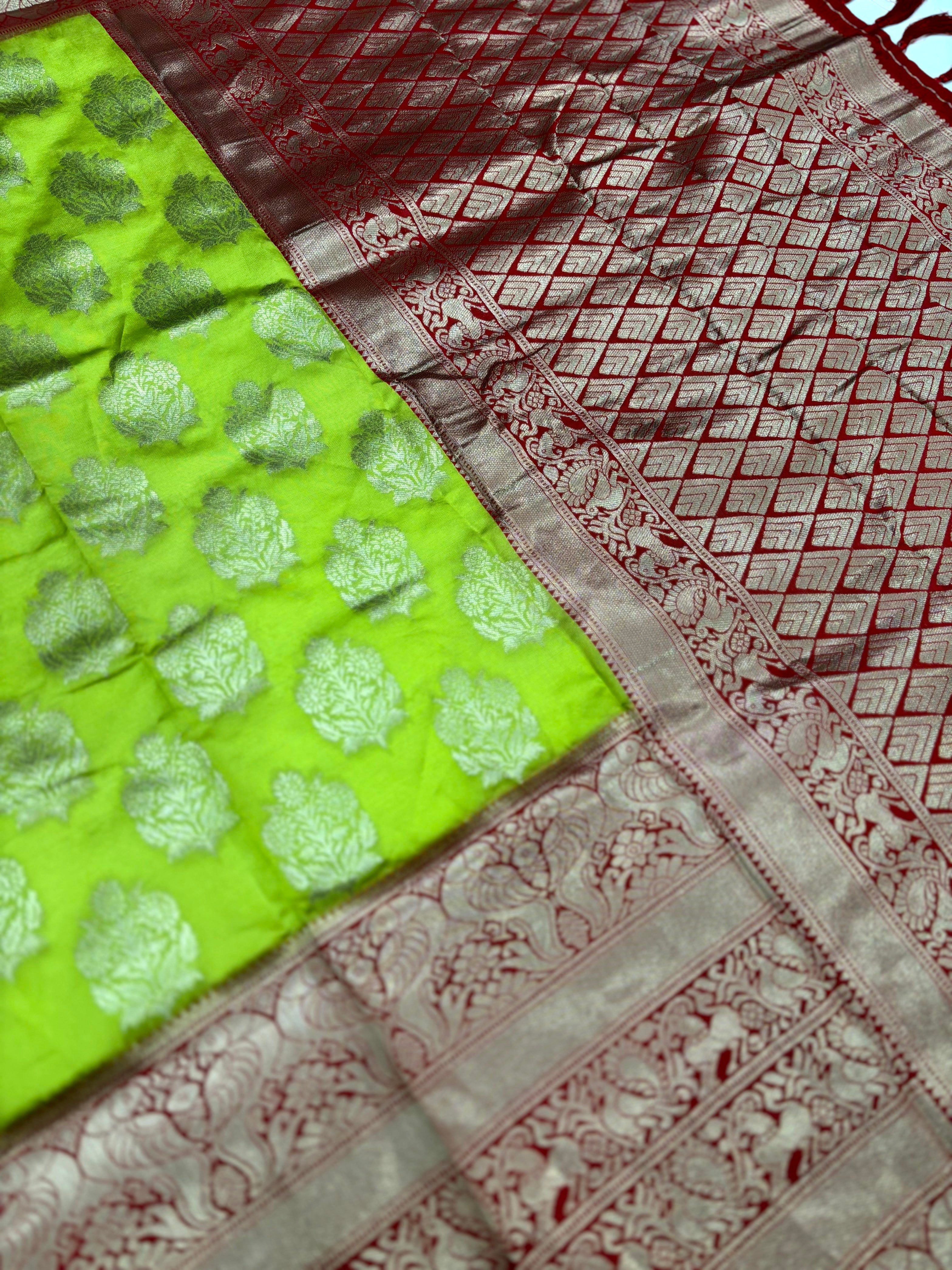 Olive Woven Design Banarasi Saree