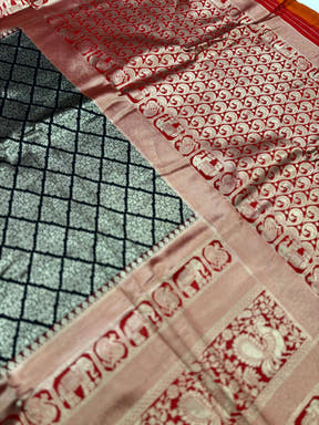 Royal Black Kanjivaram Silk Saree