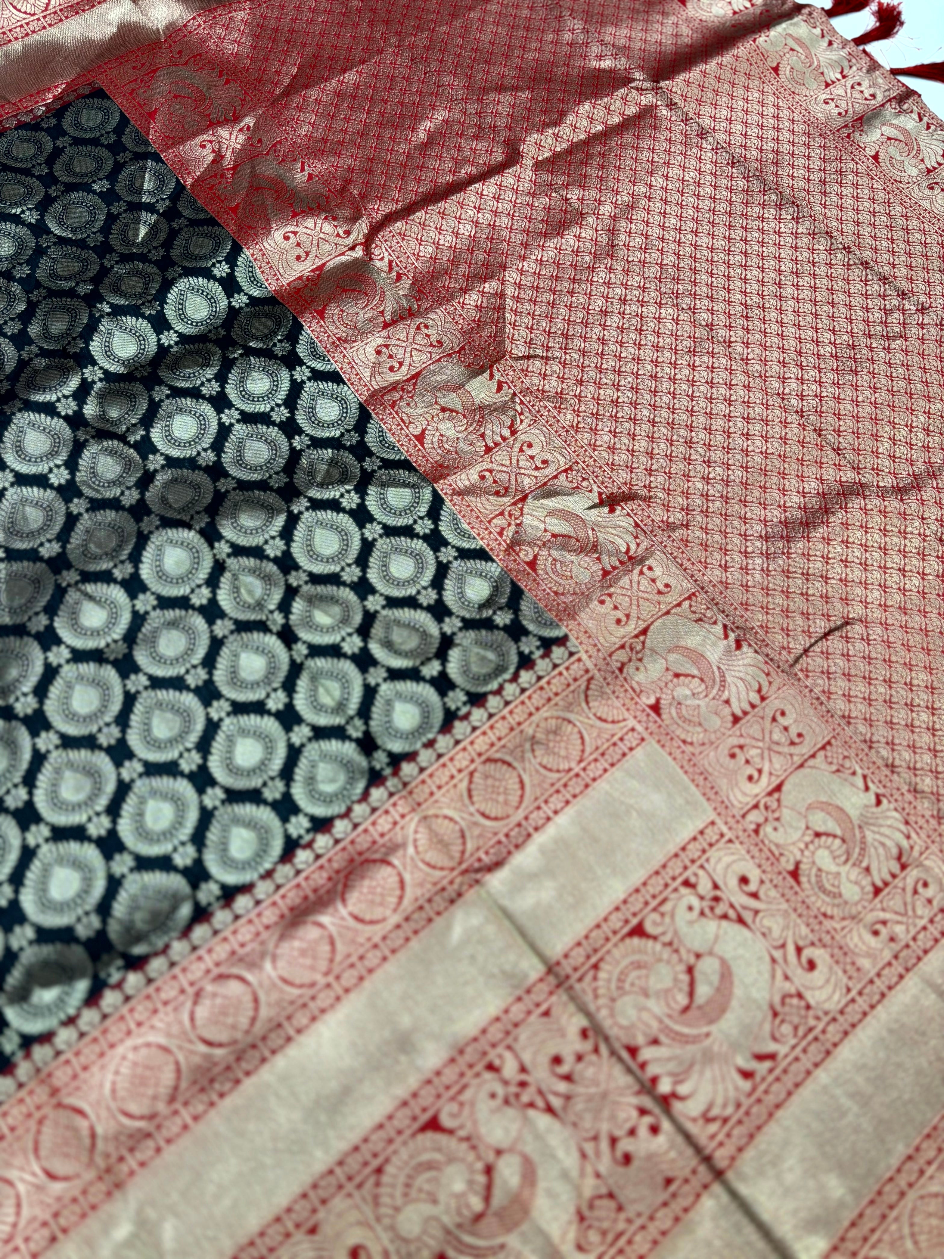 Radiant Black Banarasi Silk Saree