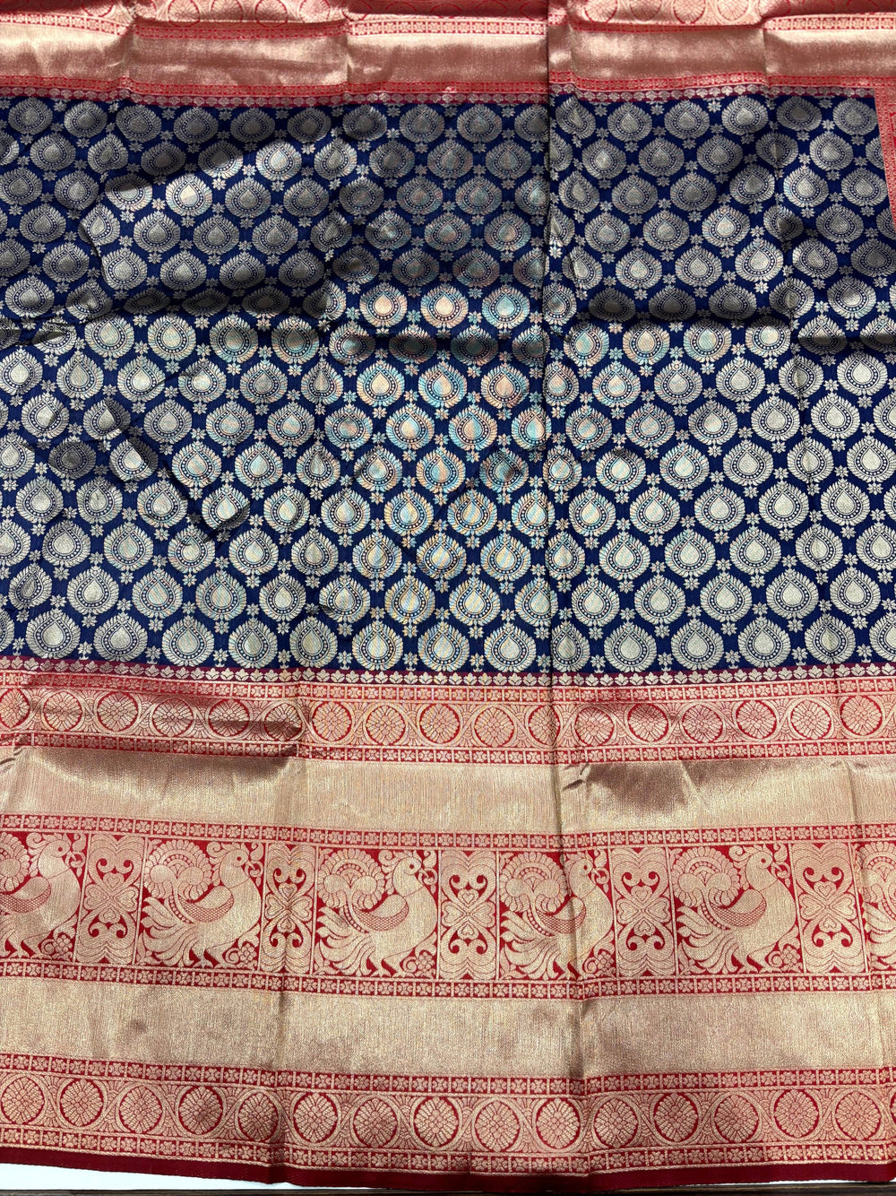 Radiant Navy Blue Banarasi Silk Saree
