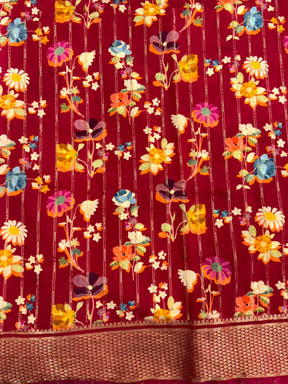 Rose Cotton Viscose Floral Saree