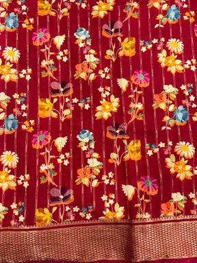 Rose Cotton Viscose Floral Saree