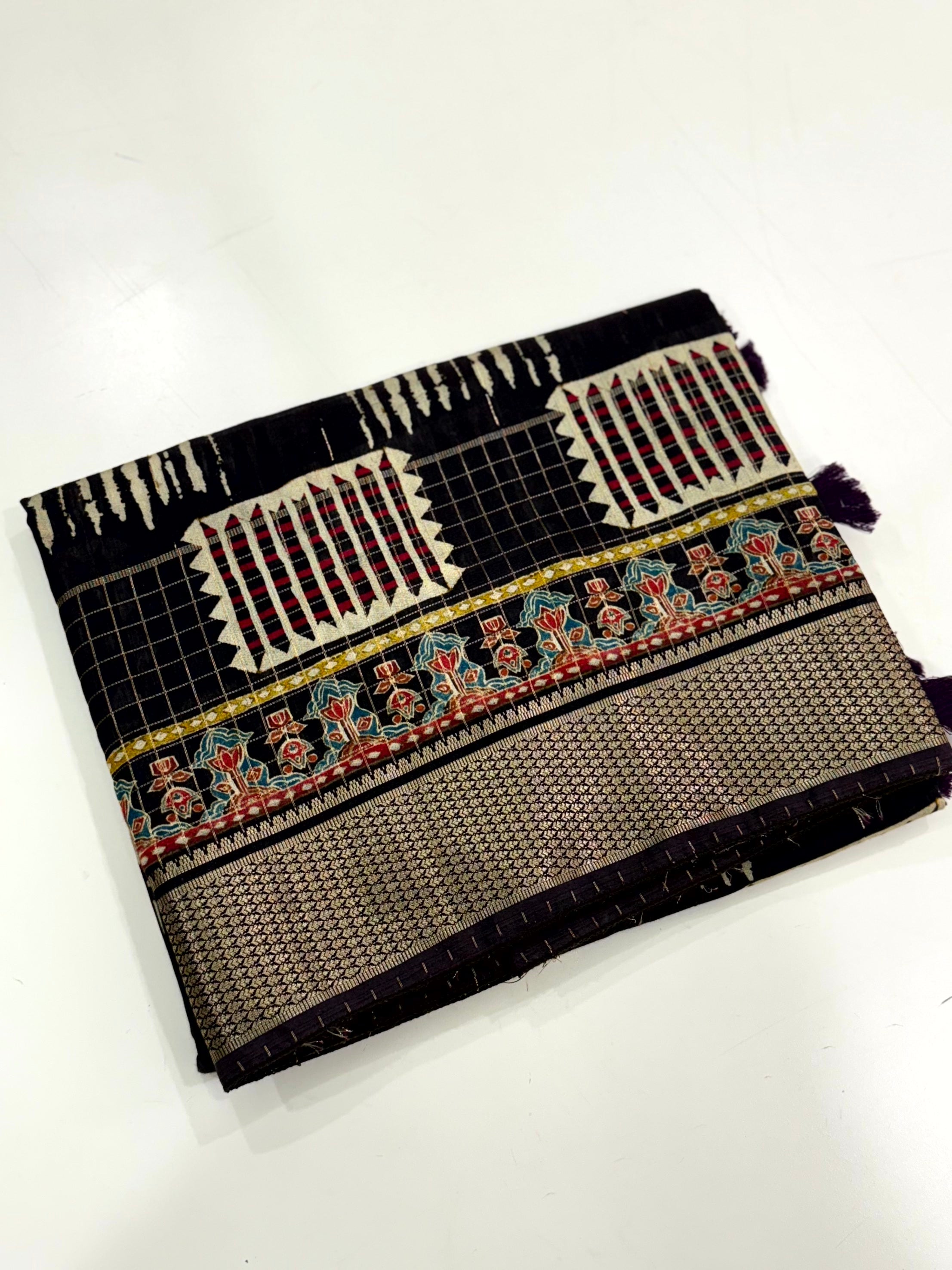 Heritage Cotton Viscose Block Print Saree