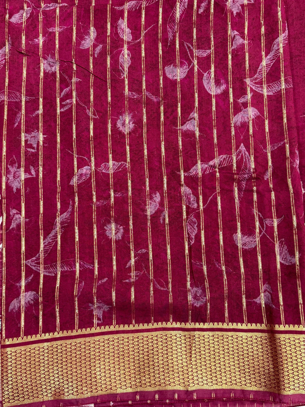 Elegant Wine Cotton Viscose Saree
