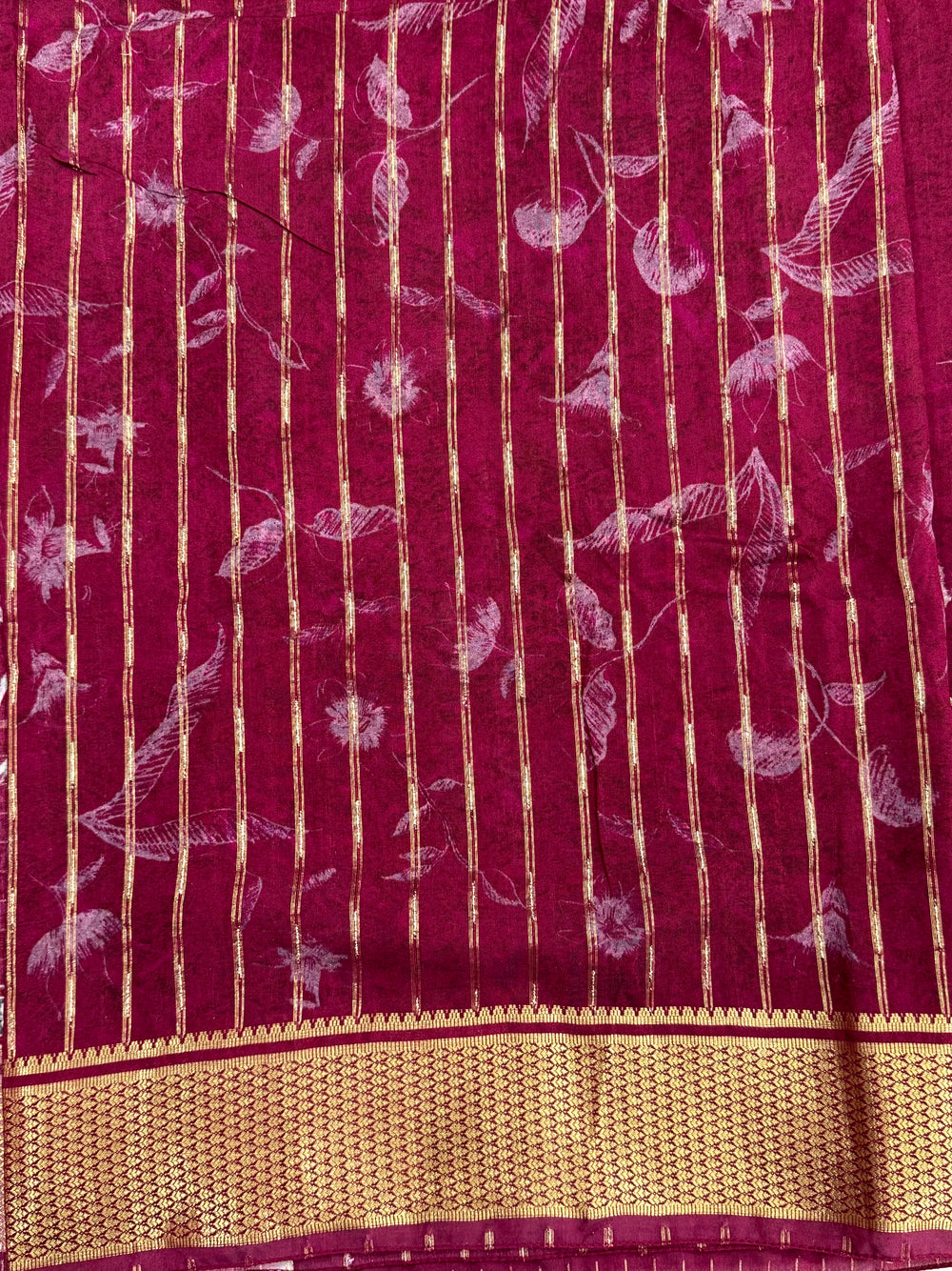 Elegant Wine Cotton Viscose Saree