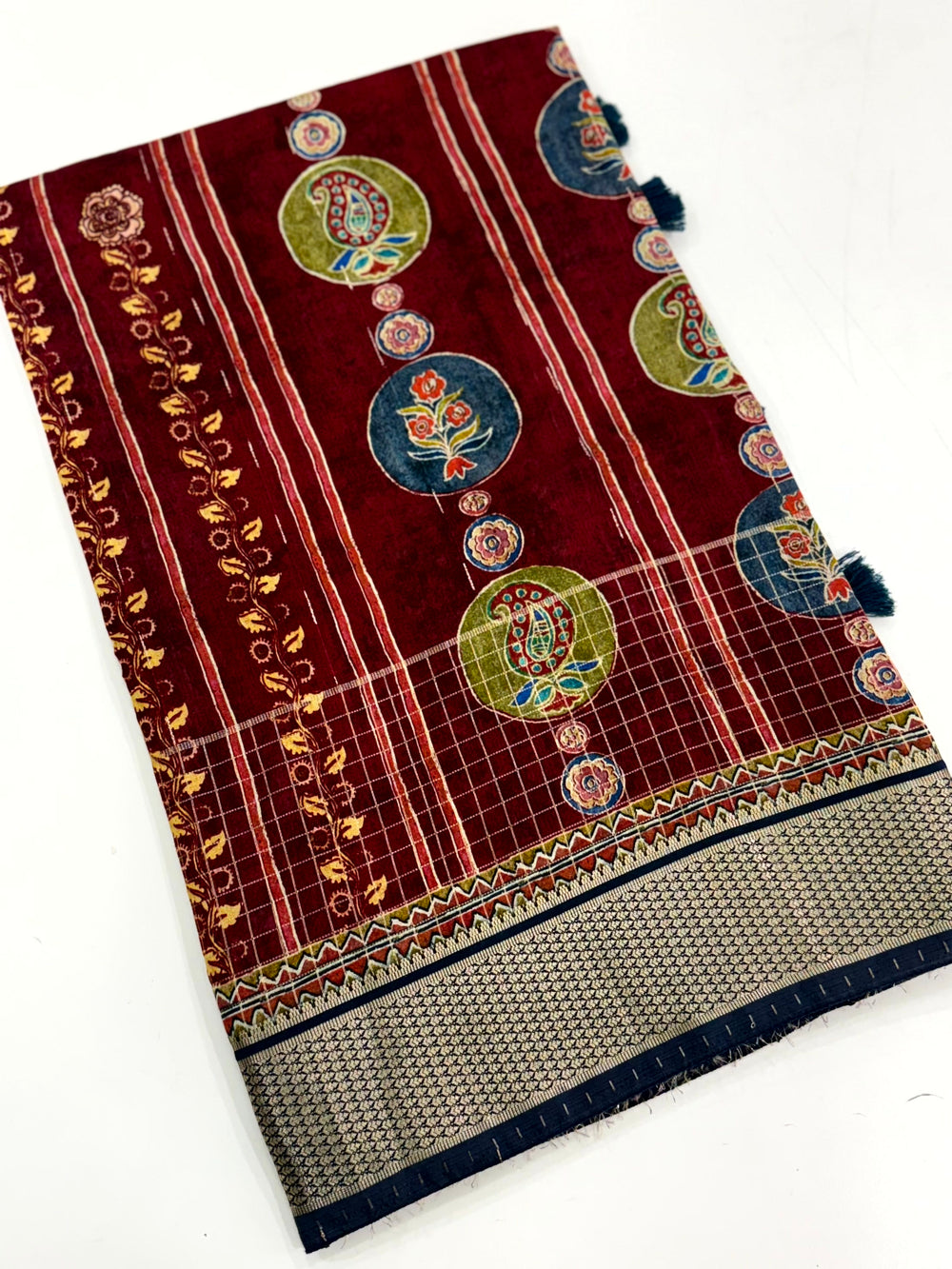 Radiant Cotton Viscose Block Print Saree