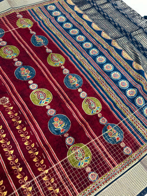 Radiant Cotton Viscose Block Print Saree