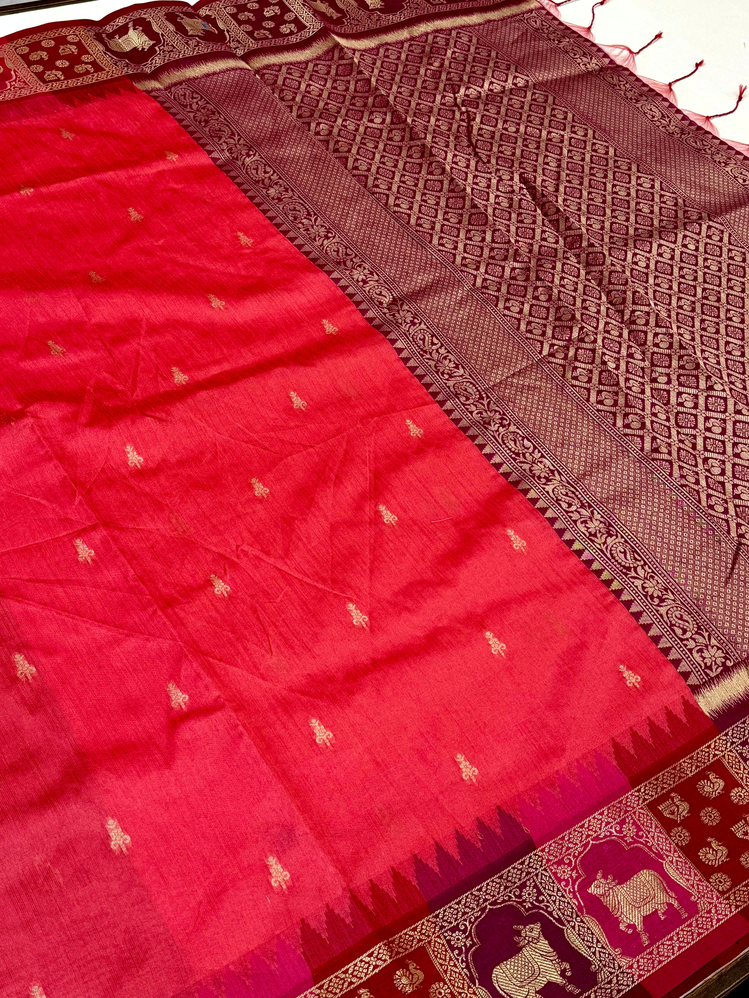 Pink Minakari Kanchi Pattu Raw Silk Saree