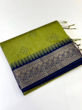 Green Bandhej Weave Kanchi Pattu Saree