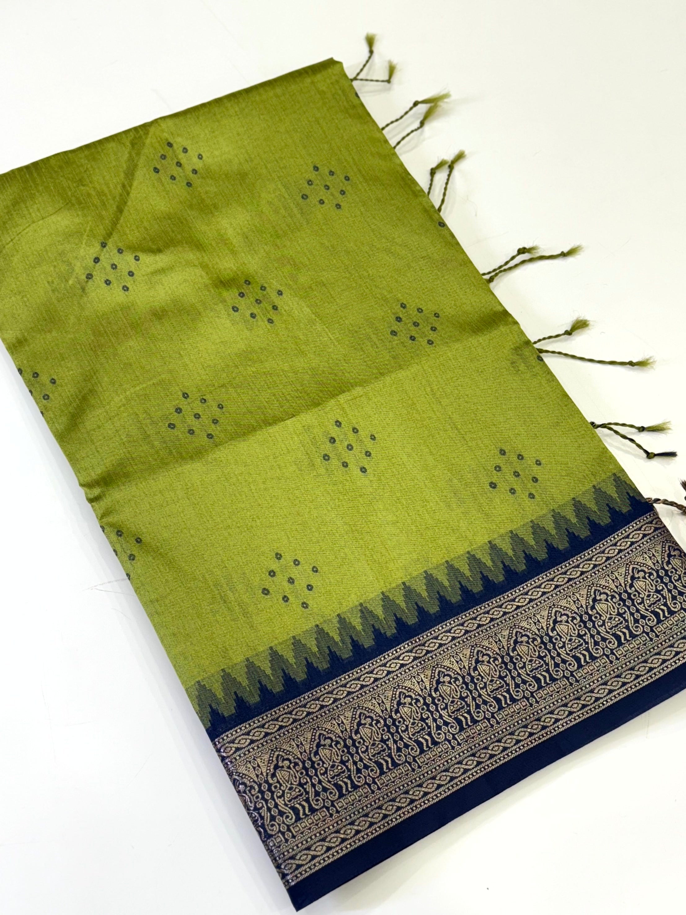 Green Bandhej Weave Kanchi Pattu Saree