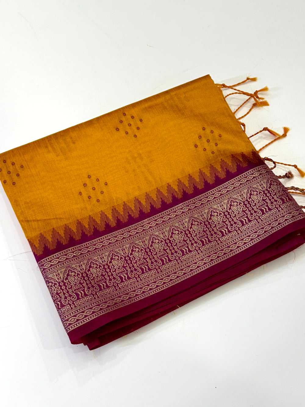 Yellow Bandhej Weave Kanchi Pattu Saree