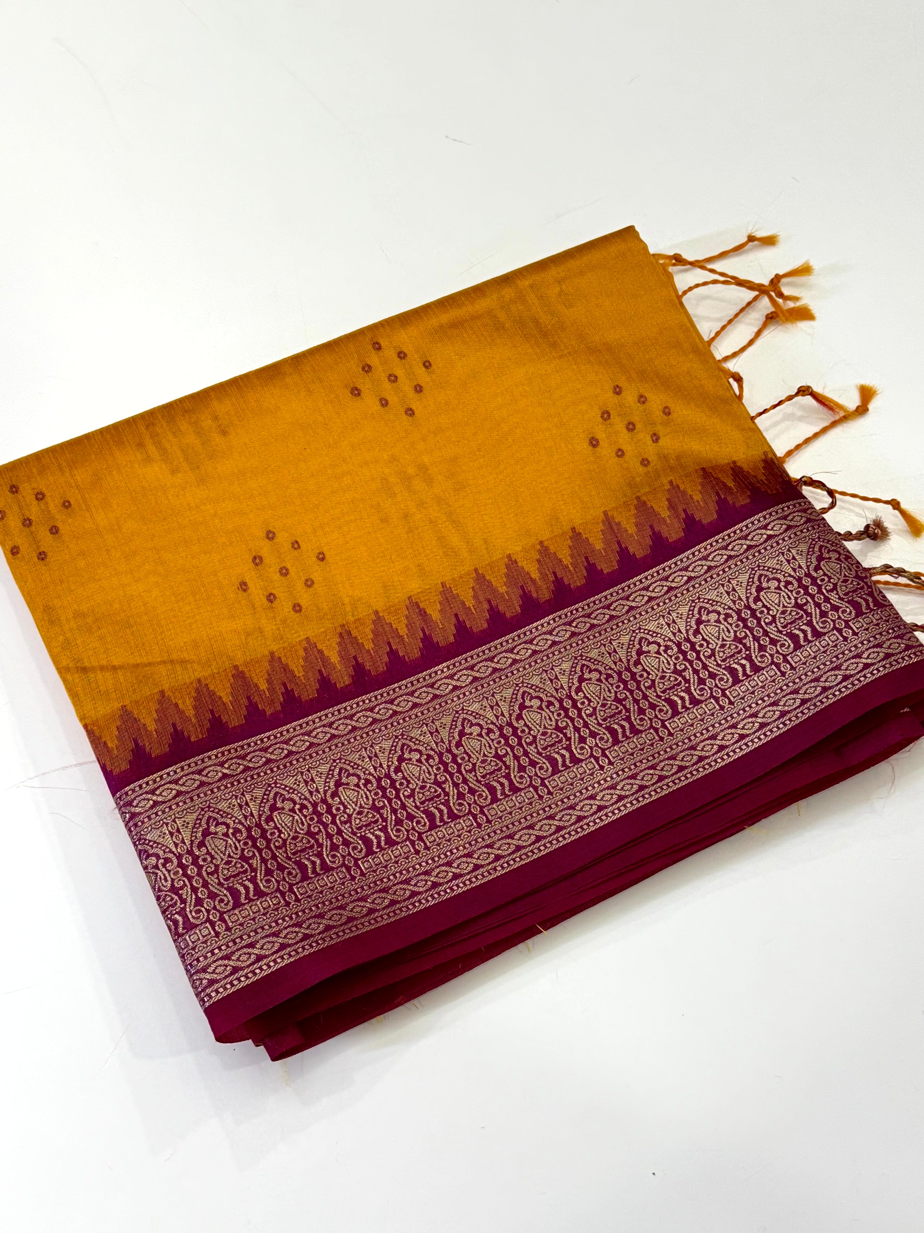 Yellow Bandhej Weave Kanchi Pattu Saree