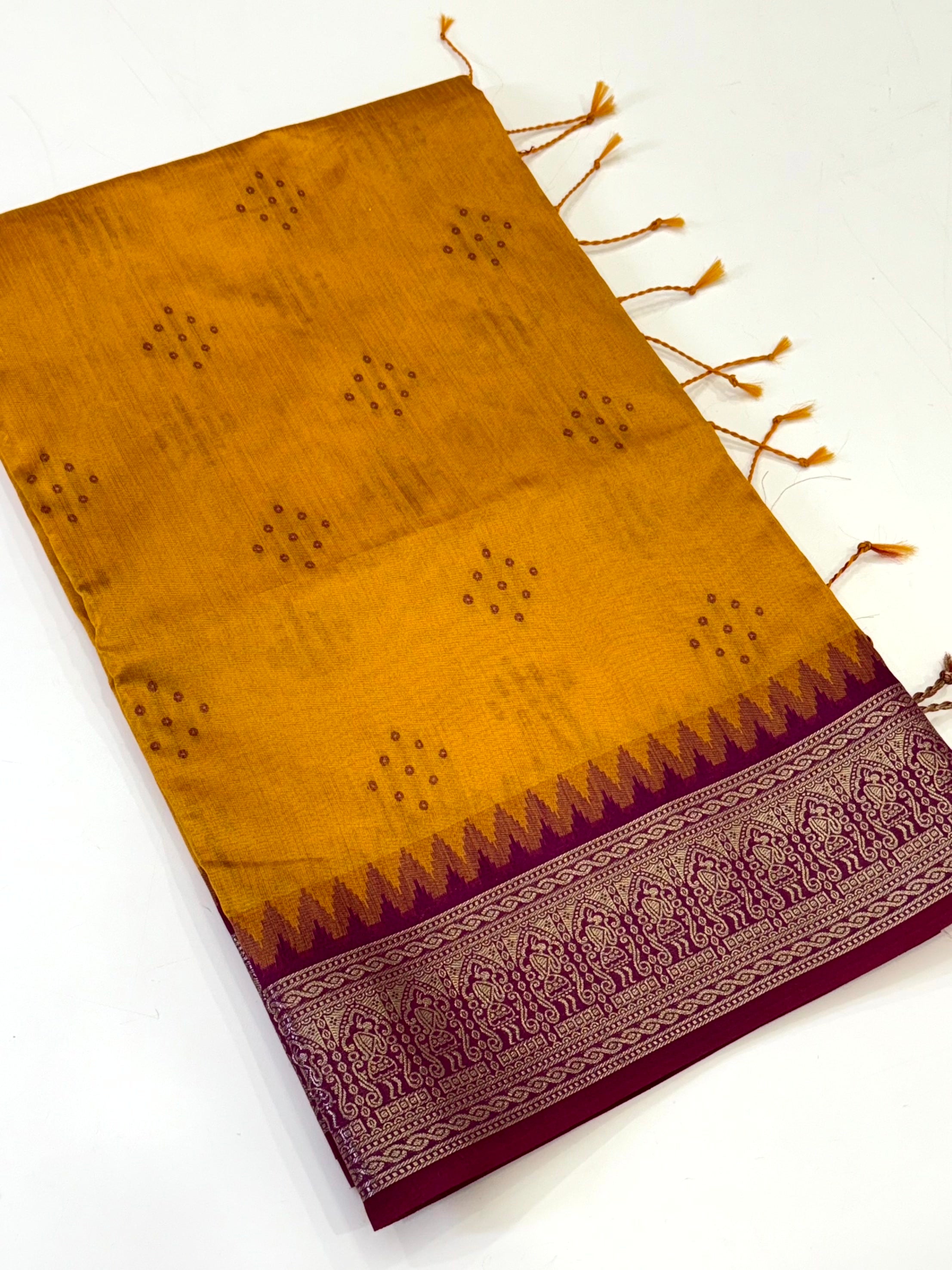 Yellow Bandhej Weave Kanchi Pattu Saree