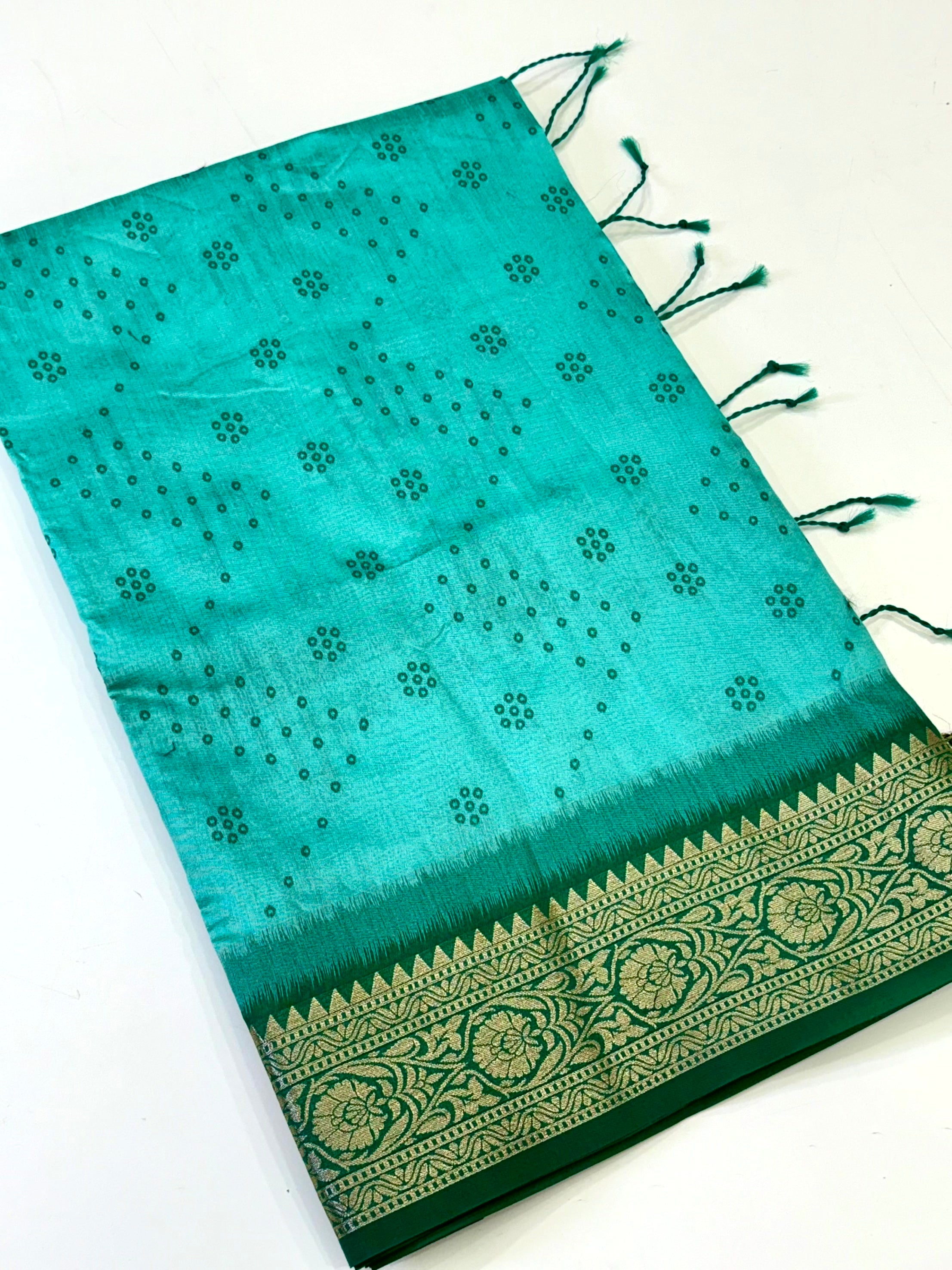 Rama Bandhej Pochampally Raw Silk Saree