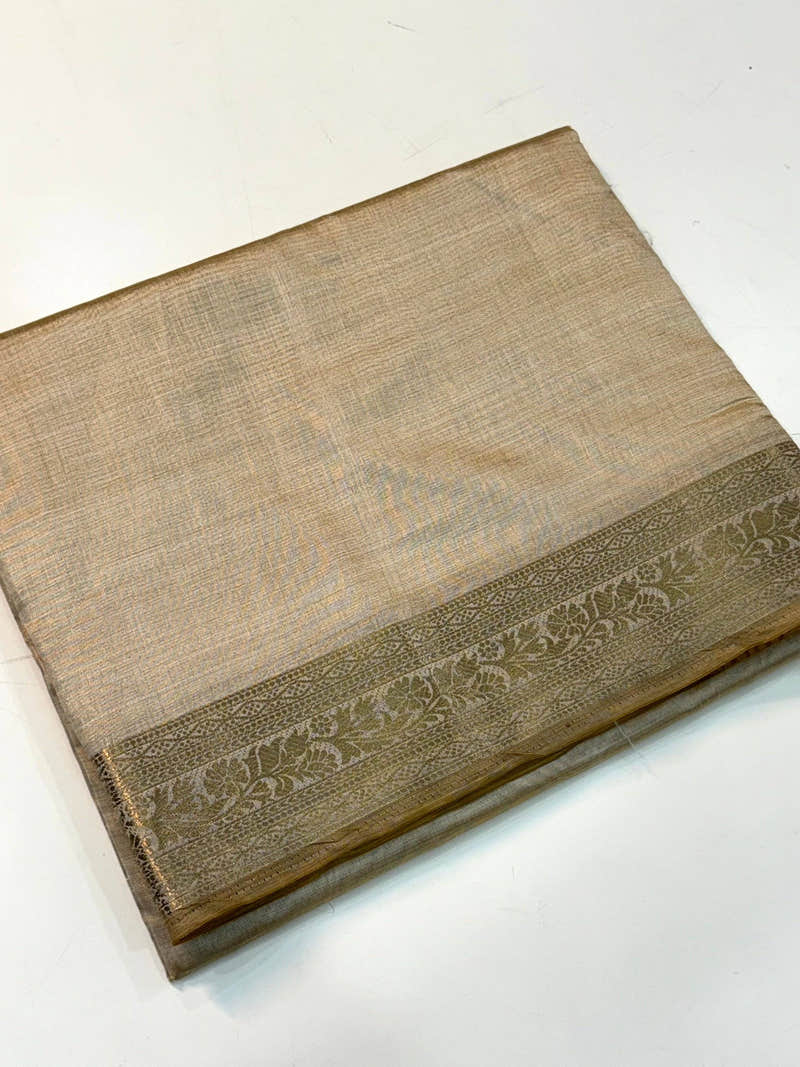 Graceful Beige Soft Tussar Saree