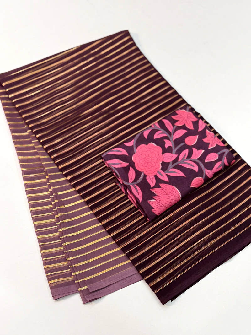 Stylish Soft Chinnon Ombre Saree