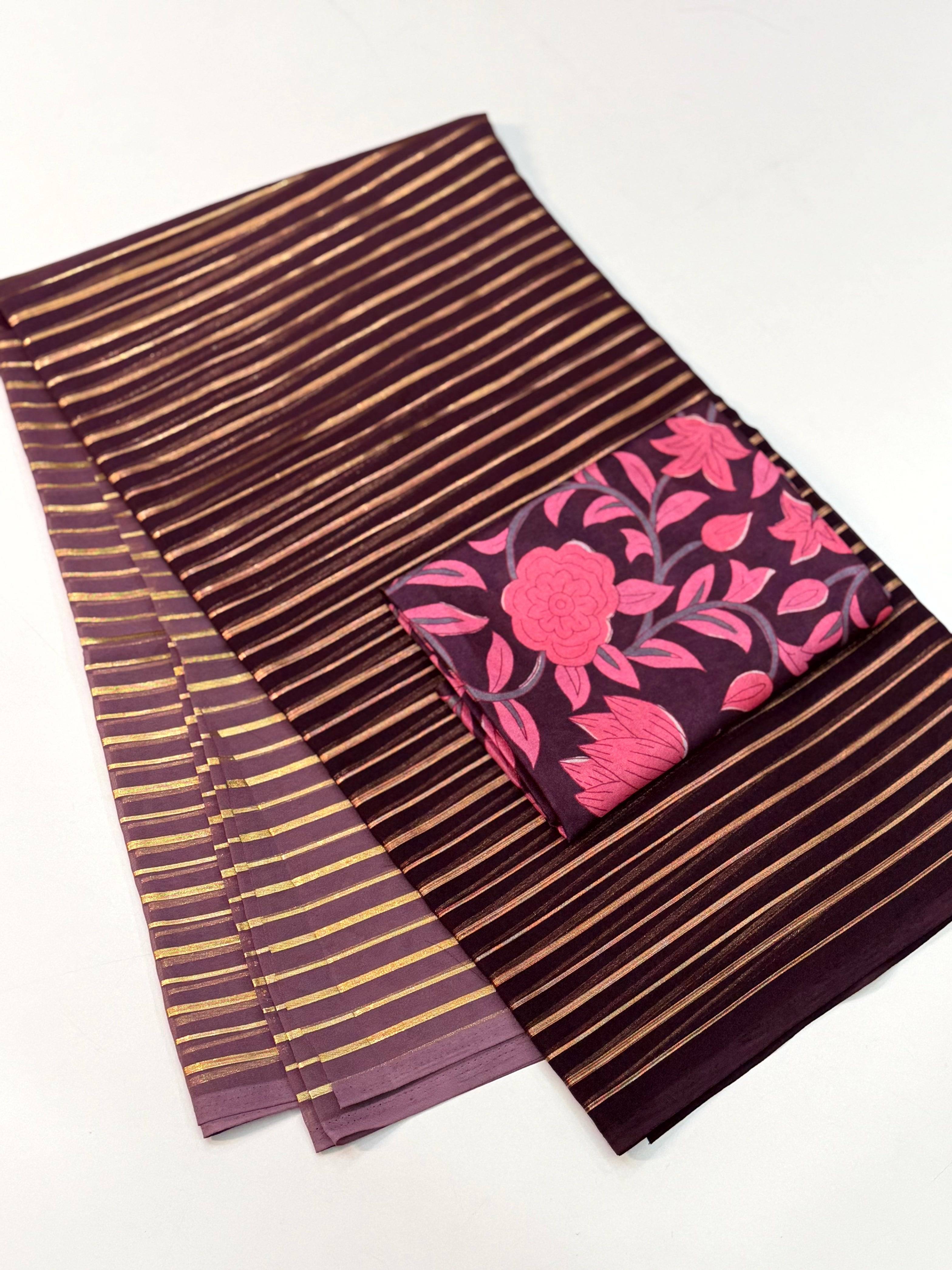 Stylish Soft Chinnon Ombre Saree