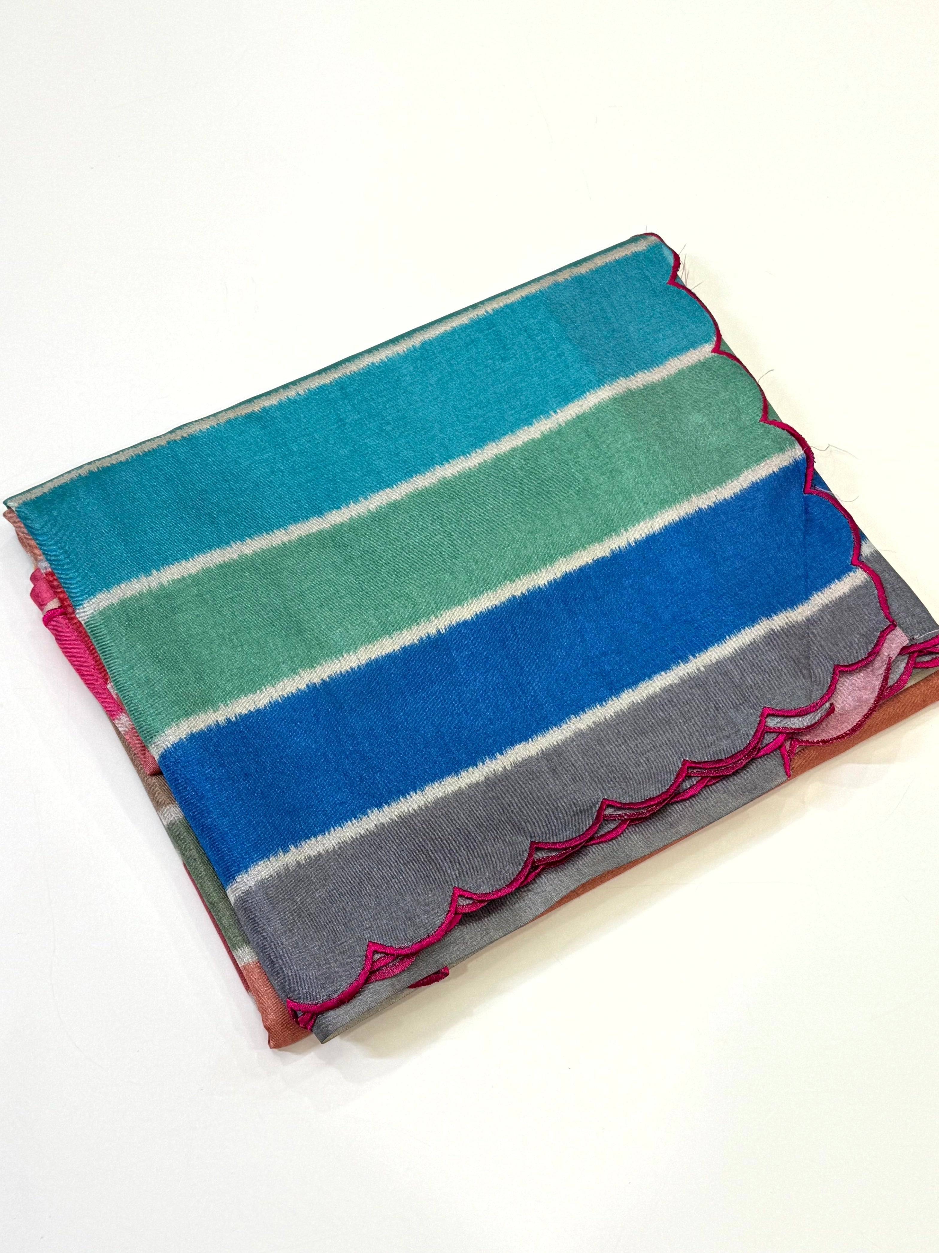 Rainbow Style Semi Tussar Silk Saree
