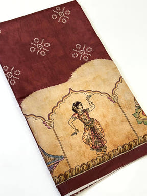 Regal Semi Tussar Silk Kalamkari Saree


